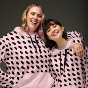 Hedgehog Print Hoodie in Pink