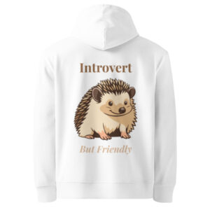 Introvert Hedgehog Hoodie in White