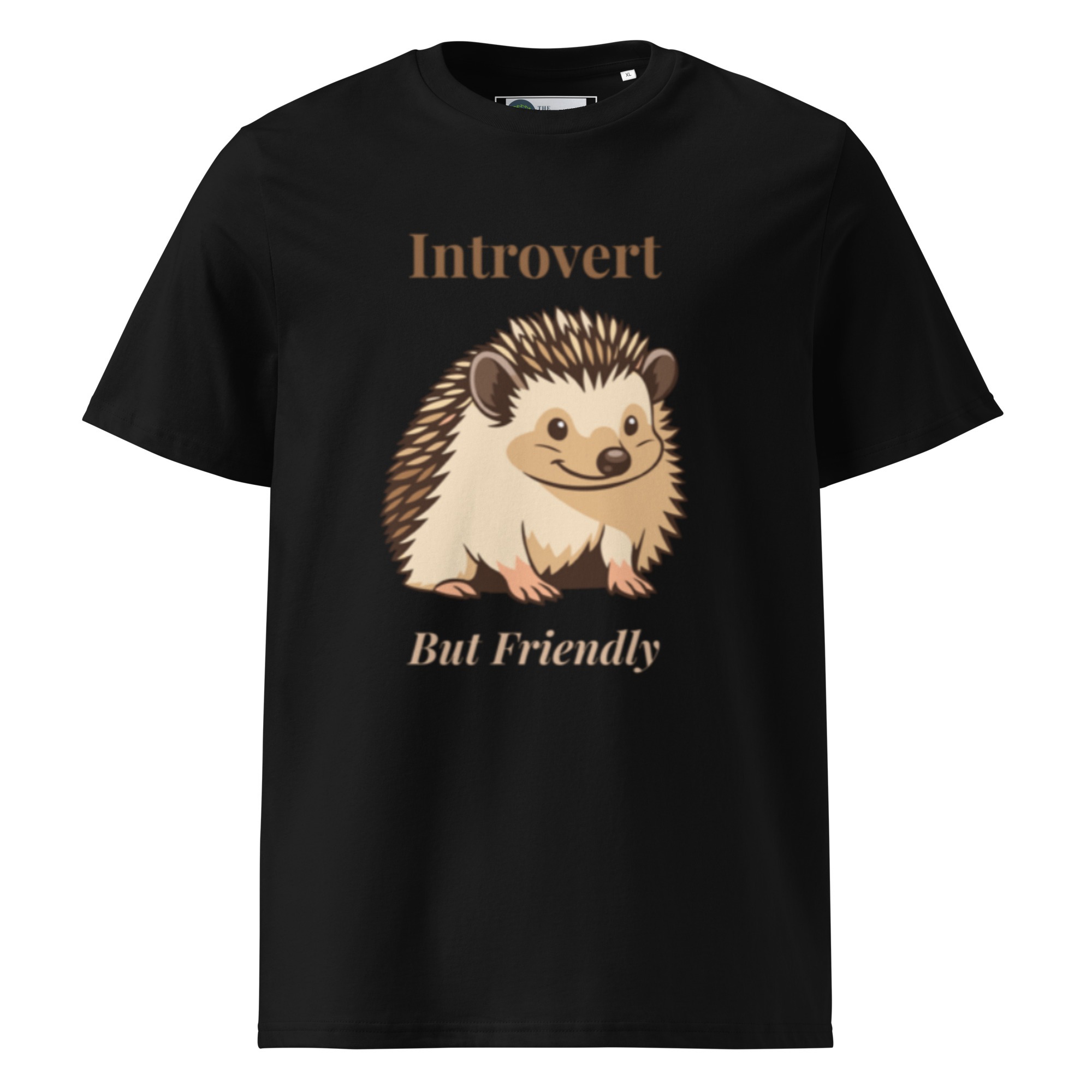 Introvert But Friendly T-shirt in Black - Image 2