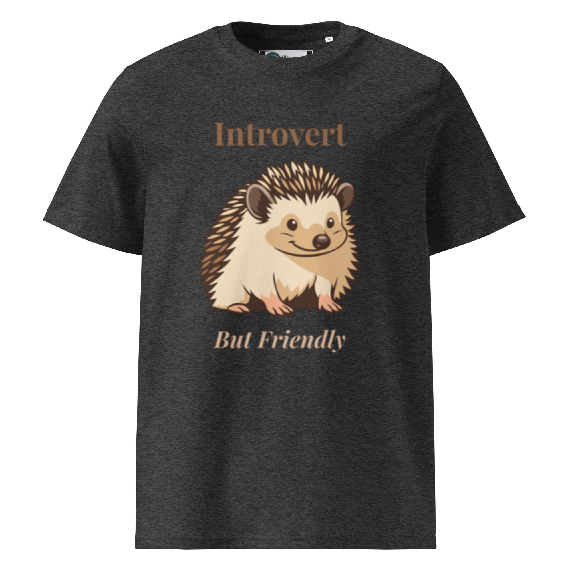 Introvert But Friendly T-shirt in Dark Heather Grey - Image 2
