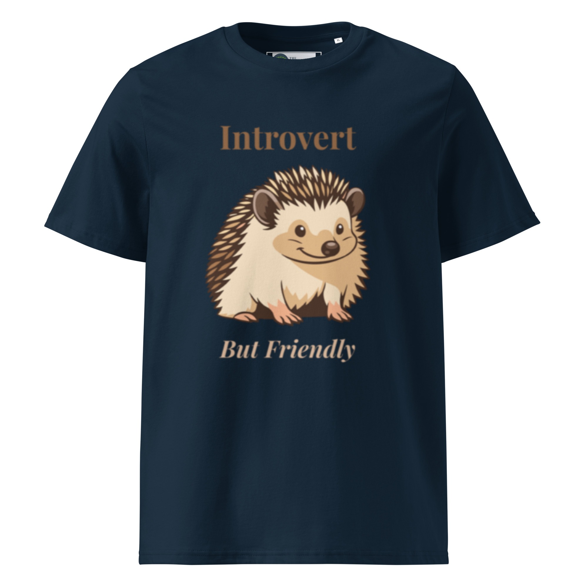 Introvert But Friendly T-shirt in French Navy - Image 2