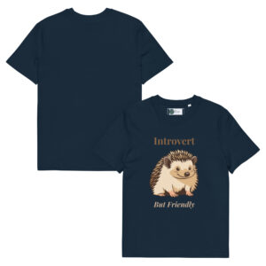 Introvert But Friendly T-shirt in French Navy