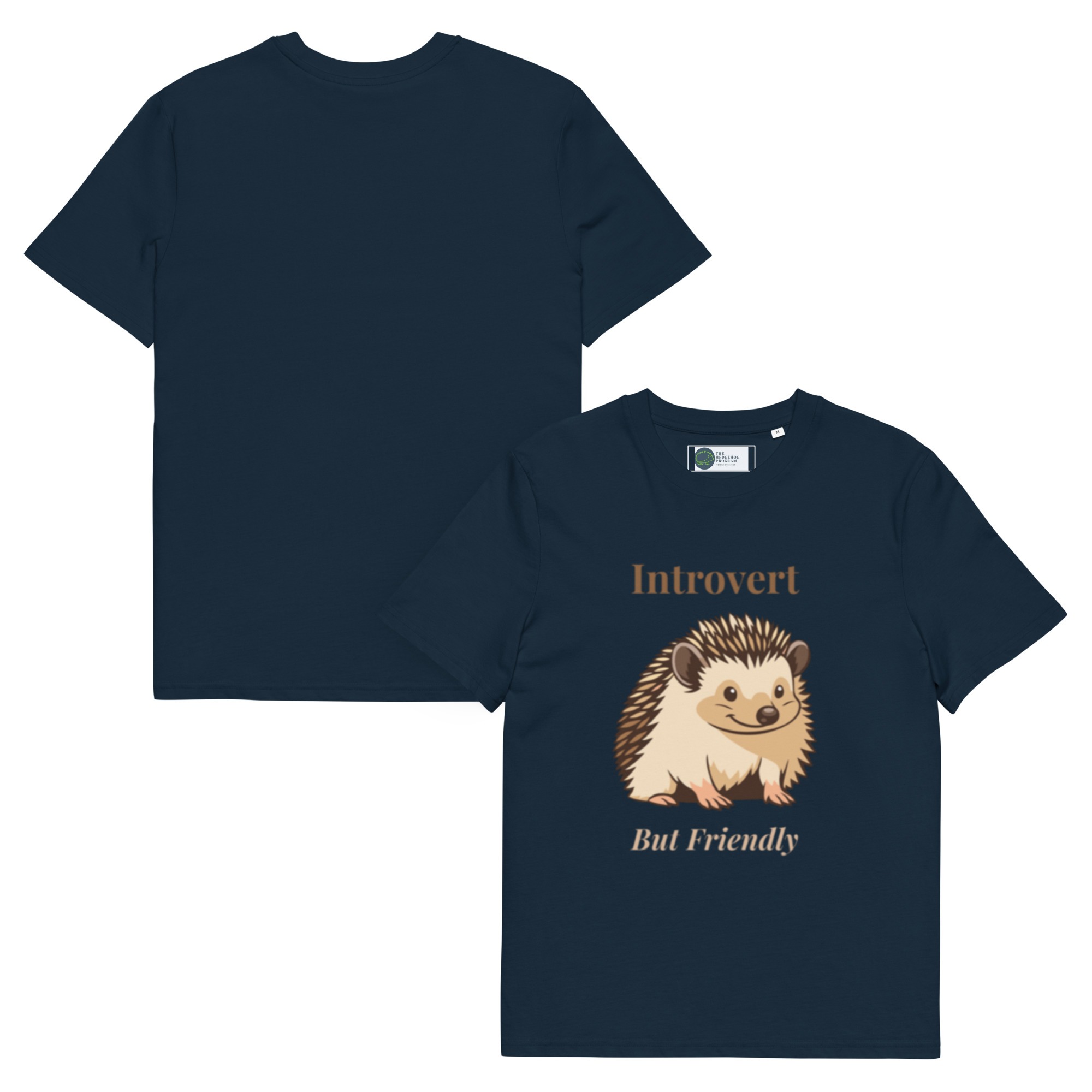 Introvert But Friendly T-shirt in French Navy