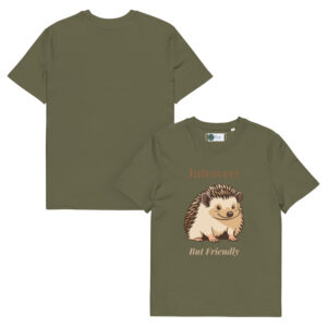 Introvert But Friendly T-shirt in Khaki